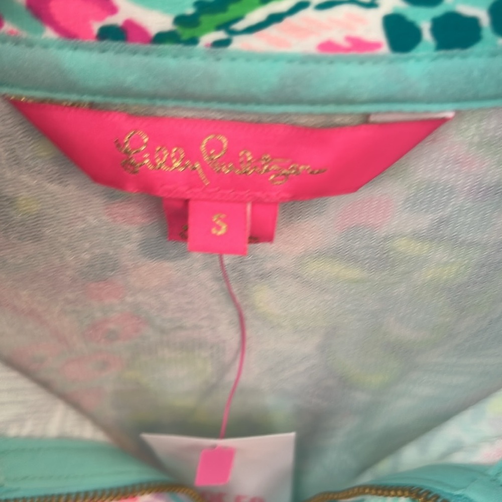 Lilly Pulitzer Colorful Long Sleeves 1/2 Zip Pullover Jacket Top Sweatshirt Sz S - Picture 2 of 5
